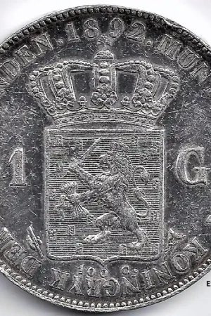 Nederland 1892 1 Gulden Wilhelmina P+ Promocja