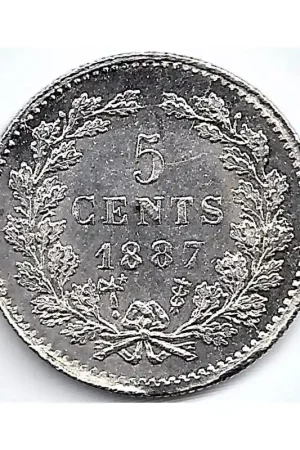 Niska cena Nederland 1887 5 Cent Willem III UNC