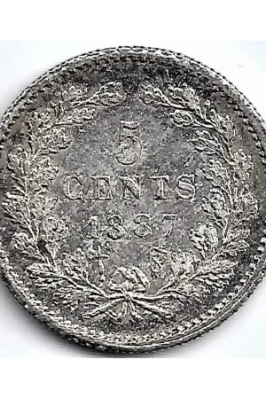 Szybka dostawa Nederland 1887 5 Cent Willem III P-