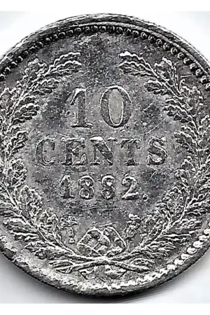 Oryginalny Nederland 1882 10Cent Willem III P-