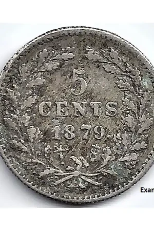 Zamów teraz Nederland 1879 5 CentWillem III F +