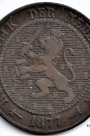 Nederland 1877 2½ Cent Willem III F- Wysoka jakość