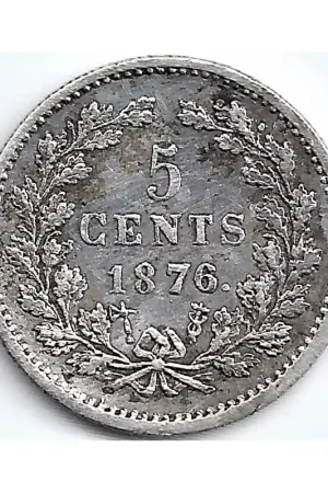 Nowość Nederland 1876 5 Cent Willem III F +