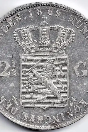 Nederland 18692½ Gulden Willem III UNC- Autentyczny