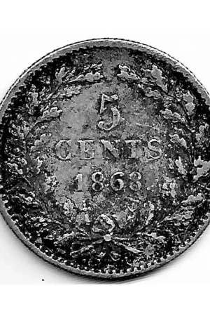 Szybka dostawa Nederland 1868 5 Cent Willem III ZF-