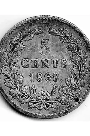 Najlepsza cena Nederland 1868 5 Cent Willem III ZF