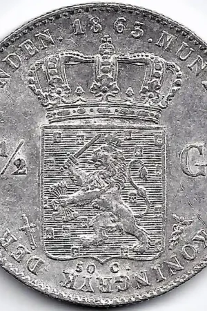 Tylko dziś Nederland 1863 ½ Gulden Willem III P-