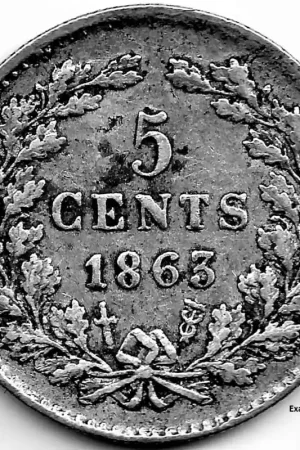 Niska cena Nederland 1863 5 Cent Willem III ZF-