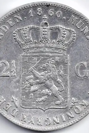 Nederland 18602½ Gulden Willem III ZF+ Ekspresowa dostawa