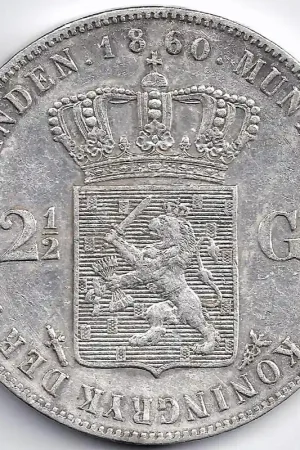 Popularny Nederland 18602½ Gulden Willem III P