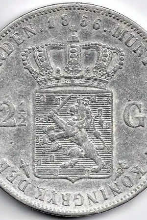 Nowość Nederland 18562½ Gulden Willem III ZF+