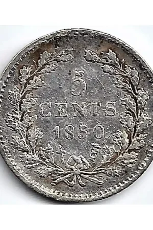 Nederland 1850 5 Cent Willem III ZF met open 8 Oferta limitowana