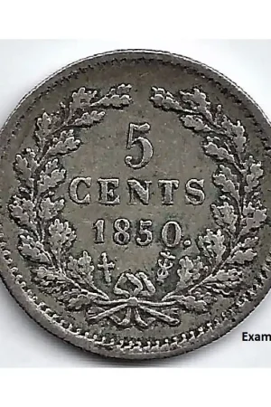 Nederland 1850 5 Cent Willem III F+ met lage nul Wyprzedaż