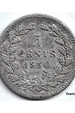 Premium Nederland 1850 5 Cent Willem III F+