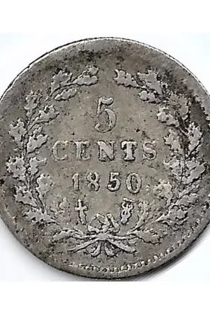 Tylko dziś Nederland 1850 5 CentWillem III F met open 8 en lage 0