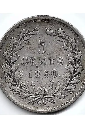 Nederland 1850 5 CentWillem IIIF+met open 8 Zamów teraz