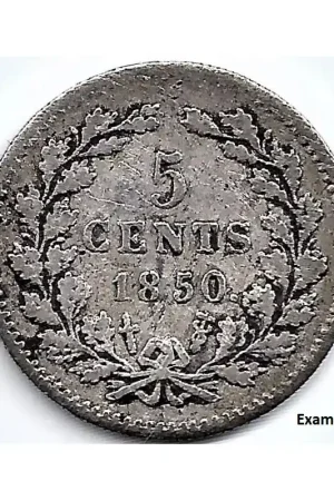 Bezpieczna płatność Nederland 1850 5 CentWillem IIIFmet open 8