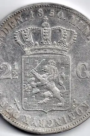 Wysoka jakość Nederland 18502½ Gulden Willem III P-