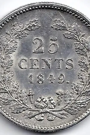 Szybka dostawa Nederland 1849 25 Cent Willem II P+