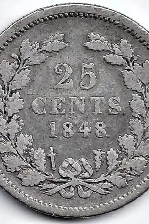Bezpieczna płatność Nederland 1848. 25 Cent Willem II F