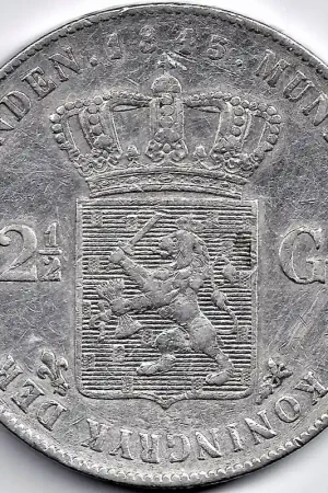 Nederland 1843 2½ Gulden Willem II ZF+ Bezpieczna płatność