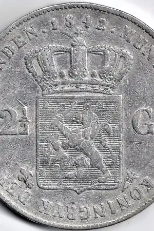 Nederland 1842 2½ Gulden Willem II ZF+ Tylko dziś