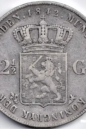 Zamów teraz Nederland 1842 2½ Gulden Willem II ZF+
