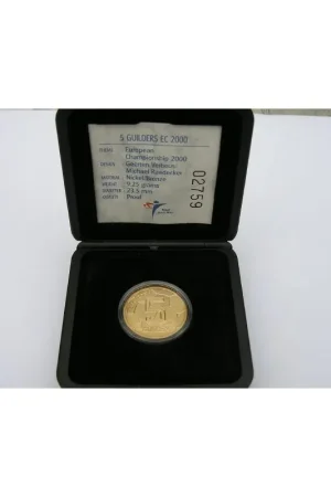 Ekspresowa dostawa 5 Gulden 2000 voetbal Proof met klein muntmeesterteken