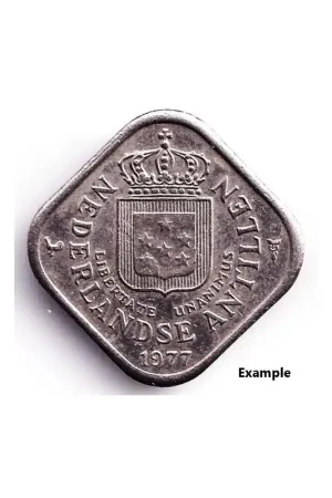 Zwrot pieniędzy Nederlandse Antillen 5 cent 1977 P+vervuild stempel
