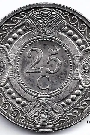 Oferta limitowana Nederlandse Antillen 1991 25 Cent Beatrix UNC (vervuild stempel)