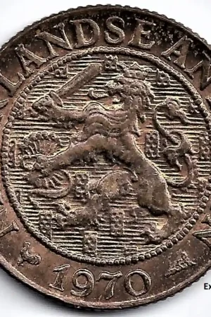 Autentyczny Nederlandse Antillen 1970 1 Cent Juliana UNC- (oude type)