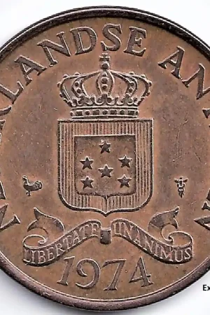 Wysoka jakość Nederlandse Antillen 1974 2,5 Cent Juliana P+