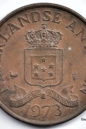 Autentyczny Nederlandse Antillen 1973 2,5 Cent Juliana ZF+