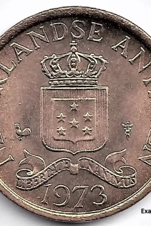 Autentyczny Nederlandse Antillen 1973 1 Cent Juliana UNC