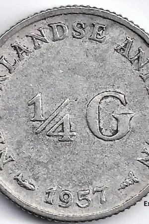 Nederlandse Antillen 1957 25 Cent Juliana ZF+ Niska cena