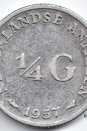 Wysoka jakość Nederlandse Antillen 1957 25 Cent Juliana ZF