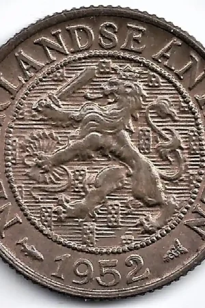 Nederlandse Antillen 1952 1 Cent Juliana P+ (deel arcering vz ontbreekt) Zwrot pieniędzy