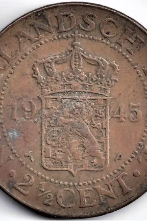 Nederlands Indië 1945P 2½ Cent Wilhelmina ZF Ekspresowa dostawa
