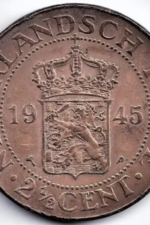 Nederlands Indië 1945P 2½ Cent Wilhelmina P Najlepsza cena