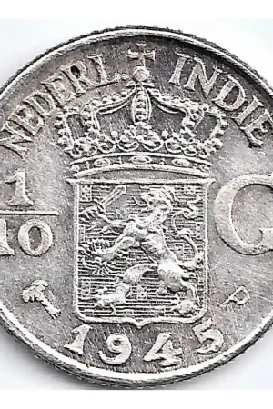 Nederlands Indië 1945P 10 Cent Wilhelmina P+ (P OVER P) Darmowa dostawa