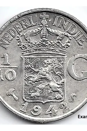 Nederlands Indië 1942S 10 Cent Wilhelmina UNC Popularny