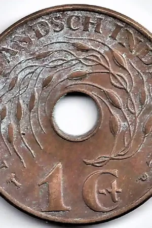 Nederlands Indië 1942 P 1 Cent Wilhelmina ZF+variant Niska cena