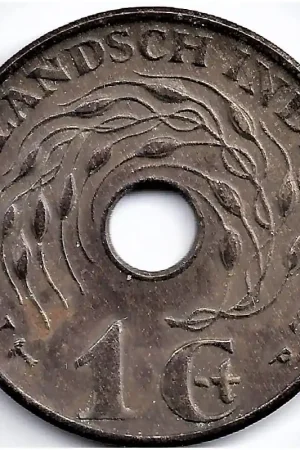 Rabat Nederlands Indië 1942 P 1 Cent Wilhelmina ZFvariant