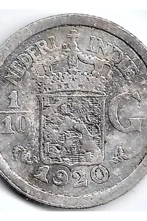 Nederlands Indië 1920 10 Cent Wilhelmina ZF Zwrot pieniędzy