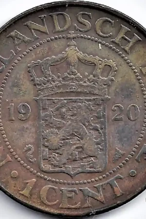 Bezpieczna płatność Nederlands Indië 1920 1 Cent Wilhelmina ZF-