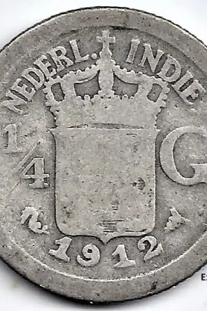 Nederlands Indië 1912 25 Cent Wilhelmina ZG Niska cena