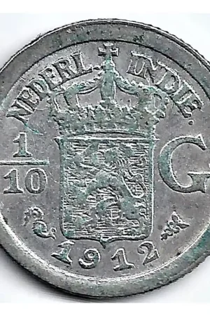 Wyprzedaż Nederlands Indië 1912 10 Cent Wilhelmina ZF+