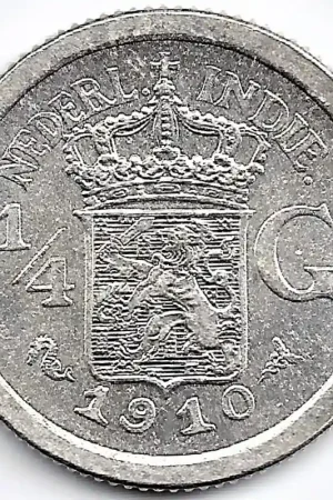 Nederlands Indië 1910 25 Cent Wilhelmina UNC Bezpieczna płatność