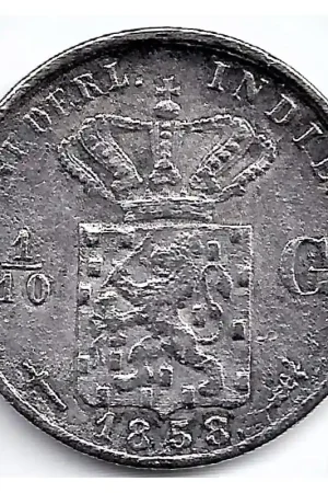 Nederlands Indië 1858 10 Cent Willem III F+ Szybka dostawa