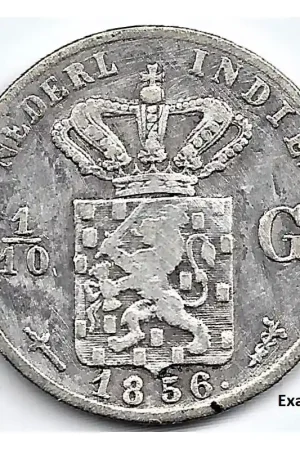 Nederlands Indië 1856 10 Cent Willem III F Premium
